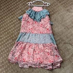 kidpik Pink and Blue Floral Dress